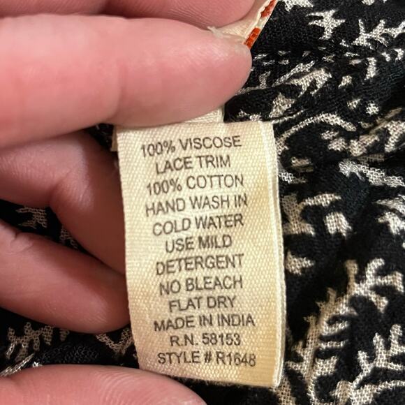 Raga x Anthropologie Black White Boho Beach Vacation Romper Size Large Summer - Picture 7 of 8